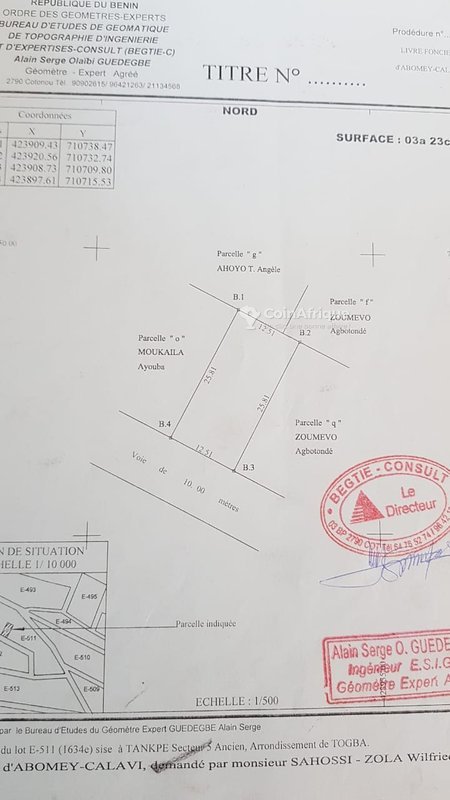 Terrain viabilisé de 323 m² avec électrification à Tankpè Tanmin