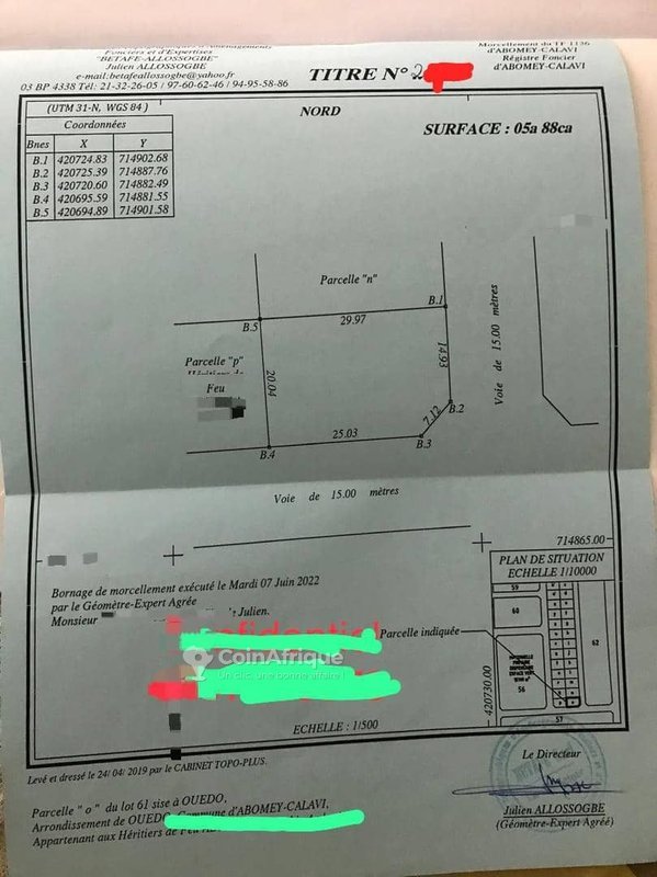 Terrain en vente - Parcelle de 600 m² en angle de rue avec titre foncier personnel