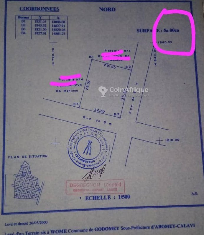 Terrain en angle de rue à Saint Rita avec titre foncier personnel