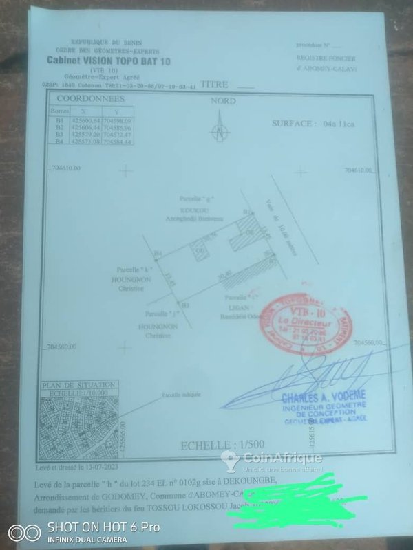 Terrain constructible de 411 m² avec documents légaux complets