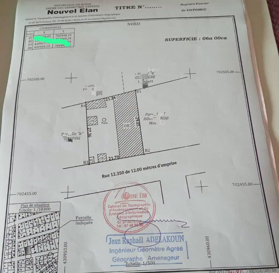 Terrain spacieux de 600 m² clôturé avec documents légaux complets
