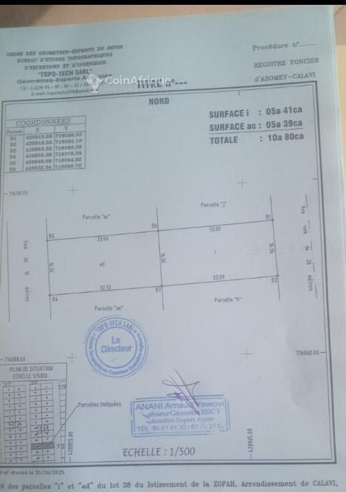 Terrain exceptionnel avec deux parcelles clôturées et documents complets
