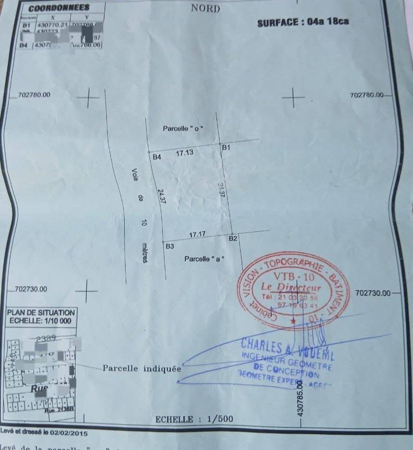 Terrain constructible de 418 m² avec documents légaux complets