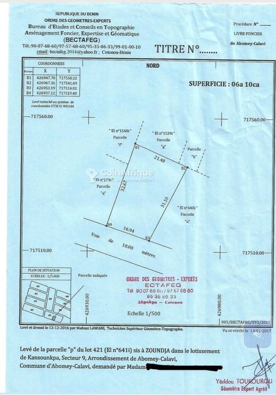 Terrain spacieux de 625 m² avec titre foncier en cours de finalisation