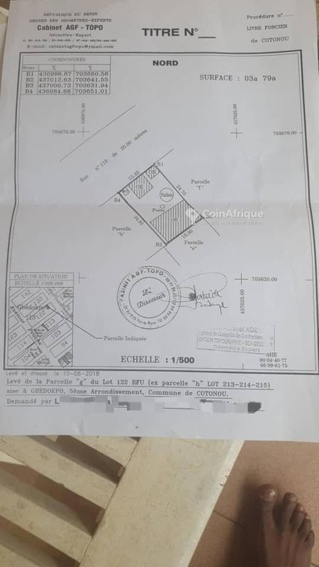 Terrain de 379 m² avec titre foncier personnel en position stratégique