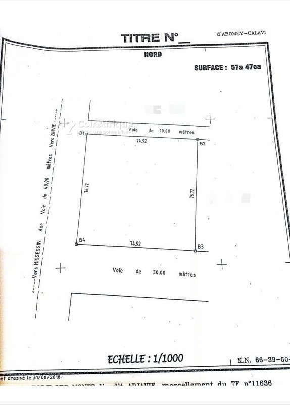 Terrain exceptionnel de 5747 m² avec titre foncier personnel et accès direct au goudron