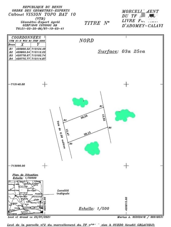 Terrain spacieux de 325 m² avec titre foncier sécurisé