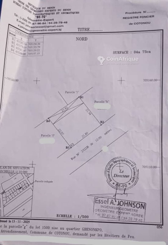 Terrain de 473 m² entièrement clôturé avec documents légaux complets et projets d'asphaltage