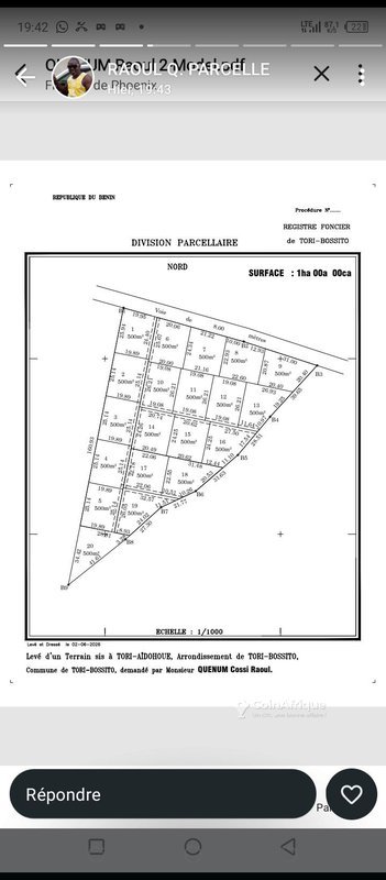 Terrain spacieux de 500 m² dans une zone sécurisée et habitable