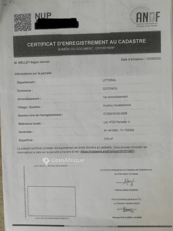 Vente d'une maison