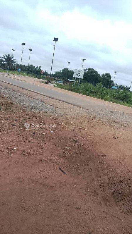 Terrain de 350 m² avec titre foncier global en bordure de route goudronnée