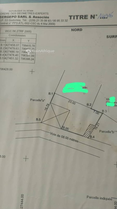 Terrain clôturé de 502 m² idéalement situé près des pavés à Godomey