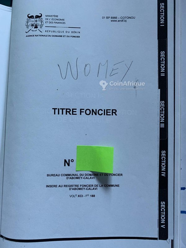 Terrain à vendre avec titre foncier personnel et accès aux voies de 10 mètres