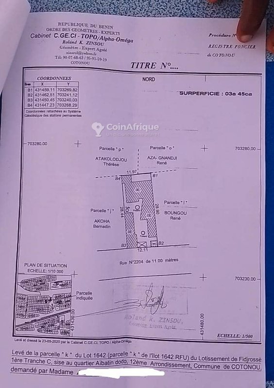 Terrain constructible de 345 m² avec documents légaux complets et emplacement stratégique