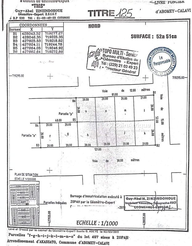 Terrain exceptionnel de 10 parcelles en deux angles de rues avec titre foncier personnel