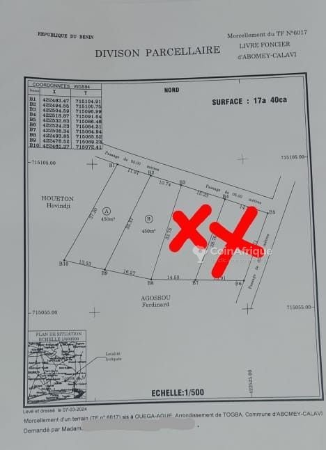 Terrain constructible de 450 m² avec titre foncier en zone stratégique