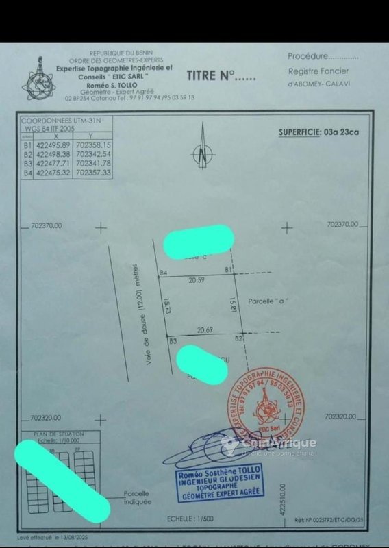 Terrain viabilisé de 323 m² avec documents légaux complets