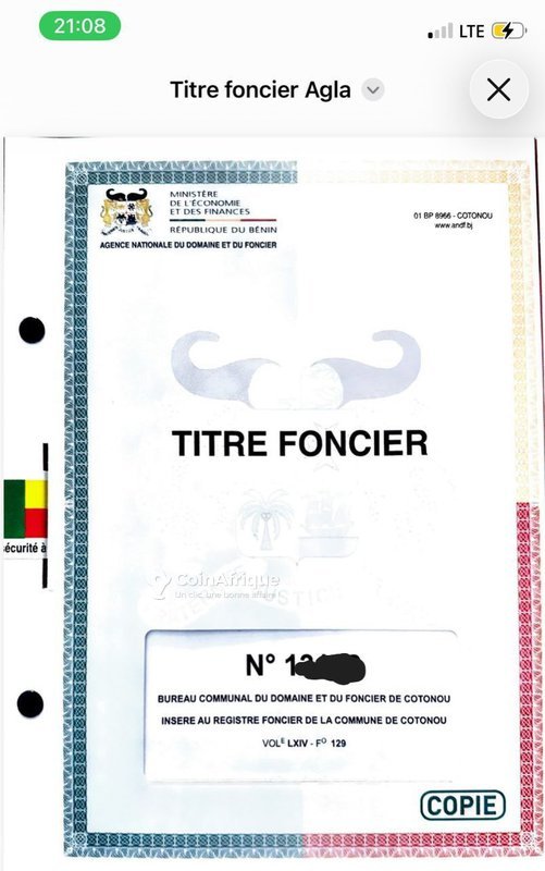 Terrain de 345 m² avec titre foncier personnel et accès goudronné