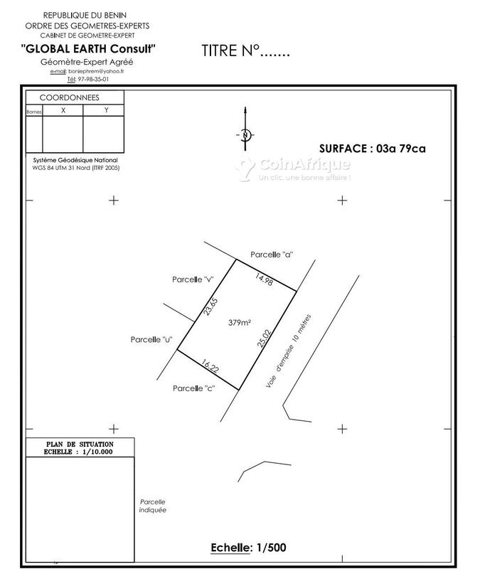 Terrain constructible de 379 m² avec documents complets et emplacement idéal