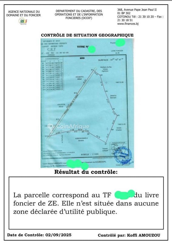 Terrain spacieux de 11 047 m² avec titre foncier personnel et forage
