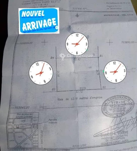 Terrain de 862 m² avec titre foncier personnel - Idéal pour projet résidentiel ou commercial
