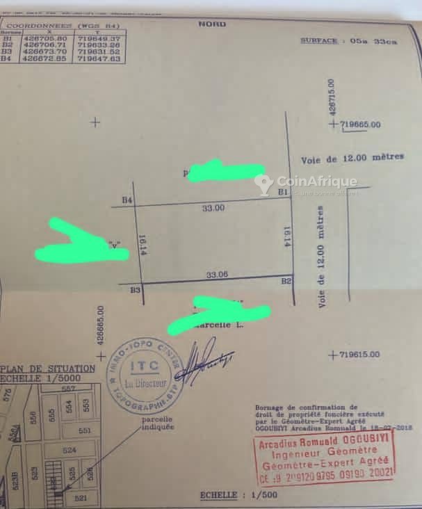 Terrain clôturé avec titre foncier personnel - Idéal pour projets immobiliers
