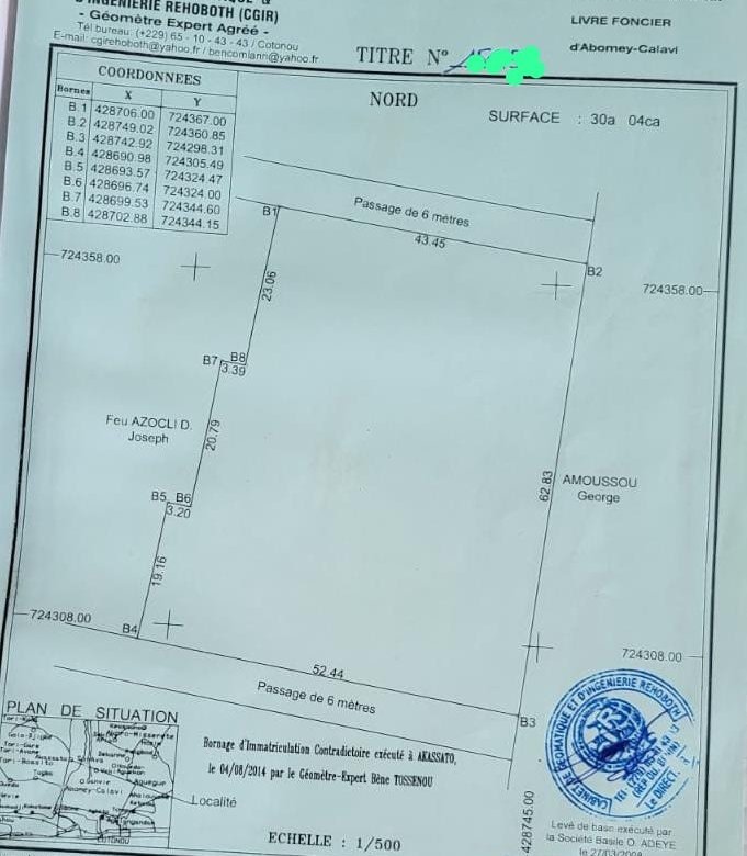 Propriété exceptionnelle de 3004 m² avec titre foncier personnel