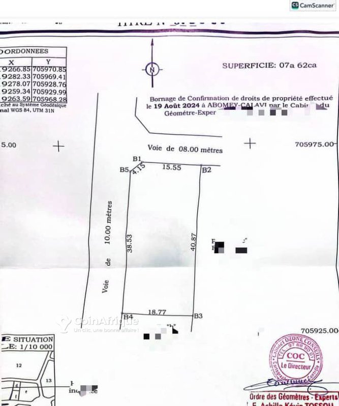 Terrain spacieux de 760 m² avec titre foncier personnel en angle de rue