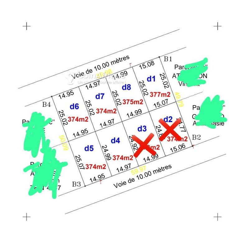 Terrain exceptionnel de 6 parcelles avec titre foncier levé – Opportunité rare en zone stratégique