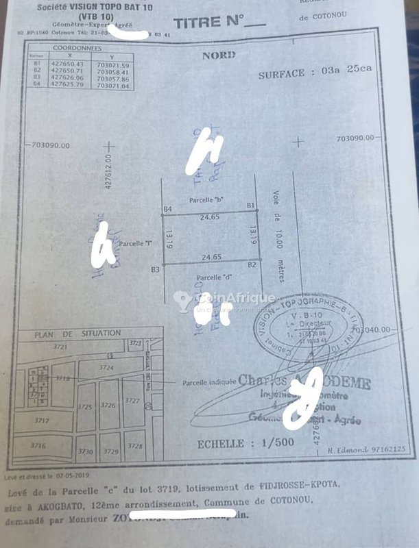 Terrain spacieux de 325 m² idéalement situé à Akogbato