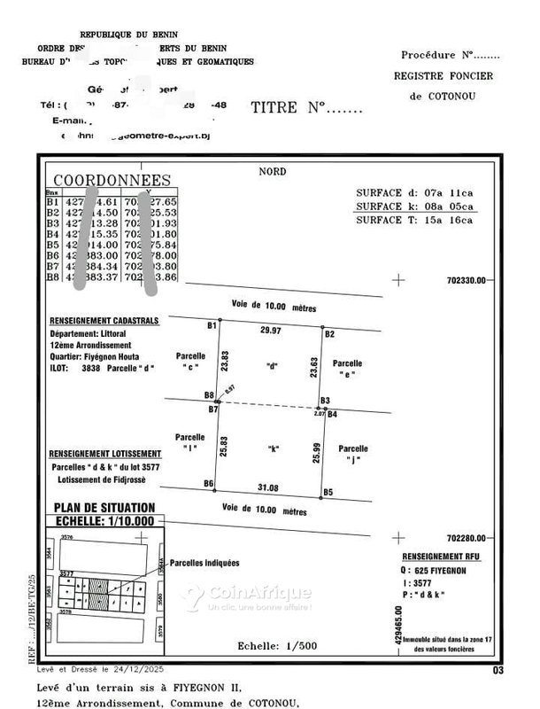 Terrain exceptionnel de 1520 m² en 3ème position sur la route des pêches avec vue sur mer et documents complets