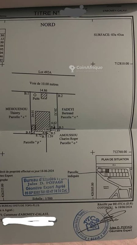 Parcelle clôturée à vendre