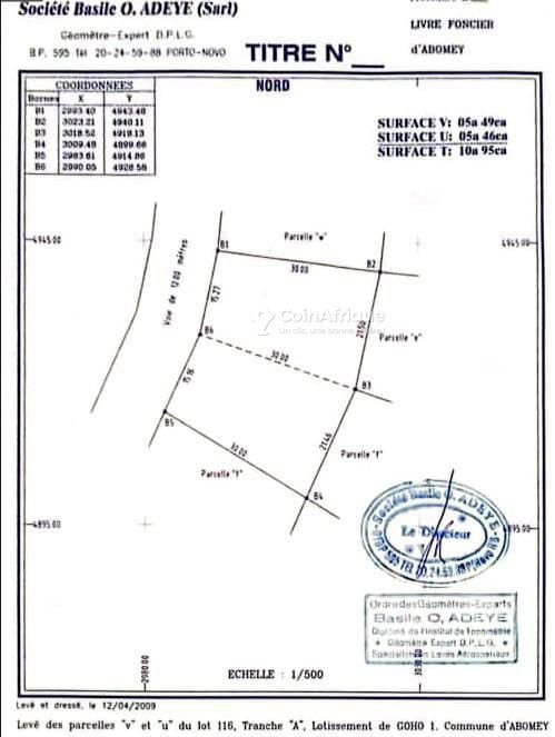 Terrain viabilisé de 1116m² avec titre foncier, clôture complète et infrastructures