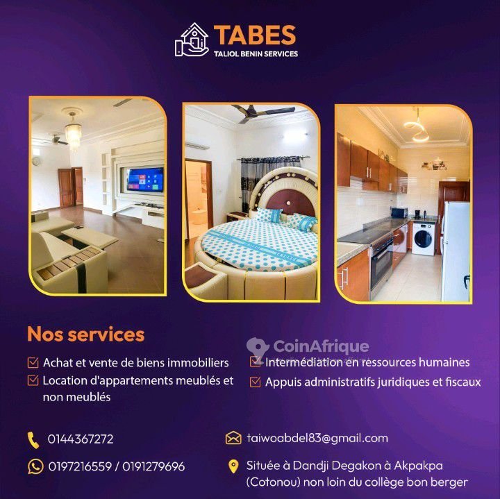 Appartement meublé 2 pièces avec salon équipé et salles de bain multiples