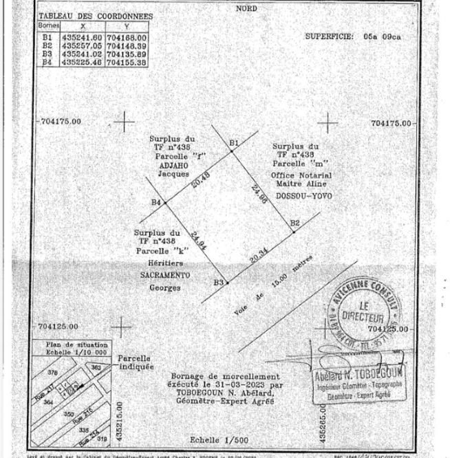 Terrain de 509 m² avec titre foncier sécurisé