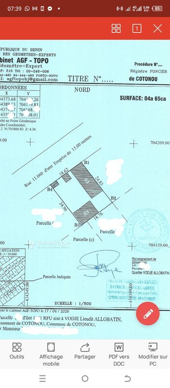 Terrain constructible de 465 m² avec papiers légaux complets et bâtisses existantes