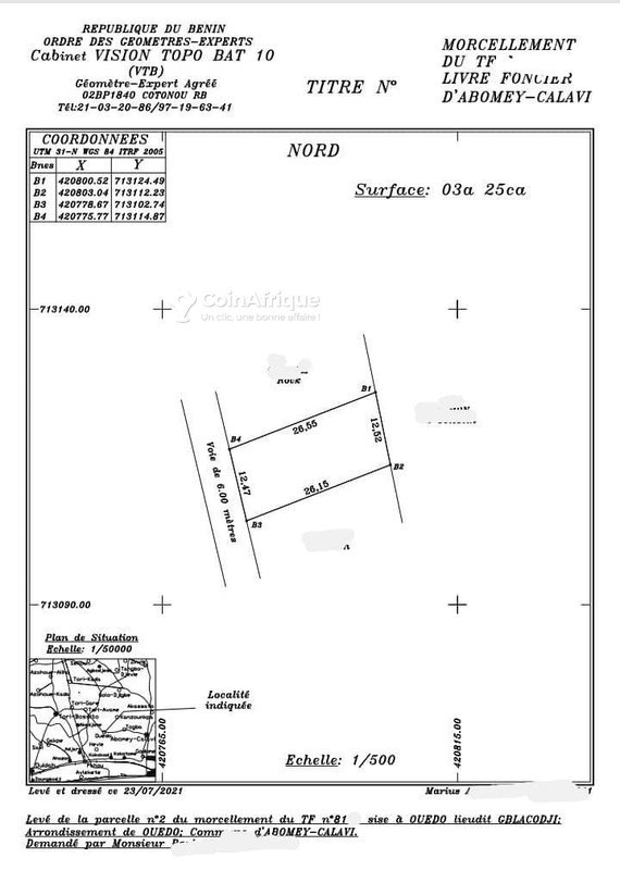 Terrain viabilisé avec titre foncier – Mutation sécurisée et emplacement stratégique