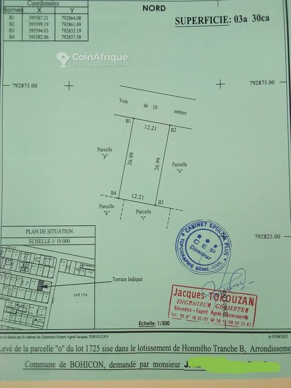 Terrain viabilisé de 330 m² avec enregistrement cadastral et électricité