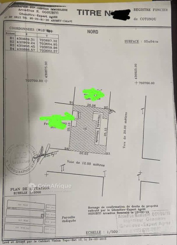 Terrain spacieux de 504 m² avec titre foncier et accès pavé