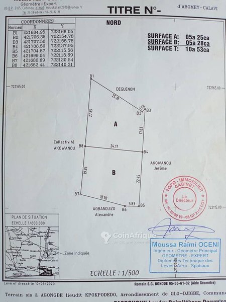Terrain constructible de 1000 m² avec documents légaux enregistrés