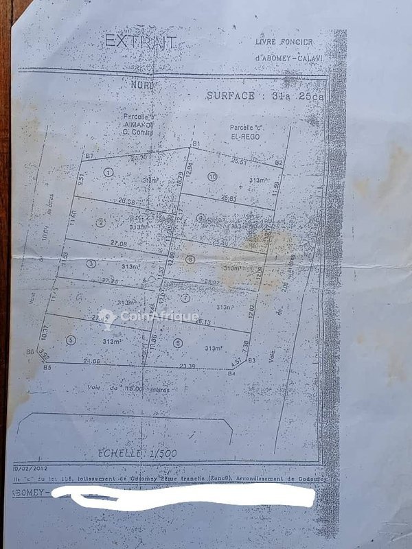 Terrain exceptionnel de 3125 m² avec titre foncier personnel et accès à deux rues