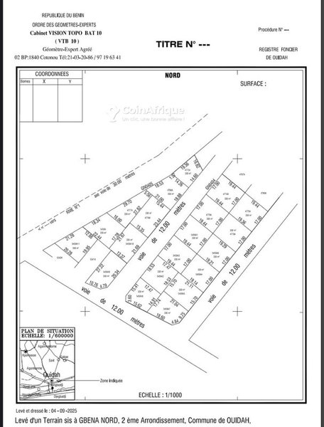 Terrain de 330 m² avec 08 parcelles recasées et documents complets