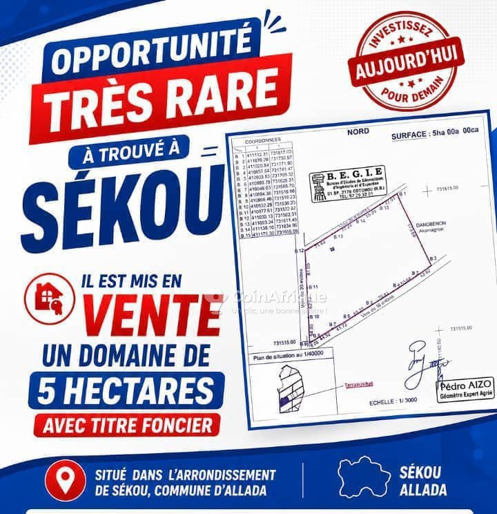 Terrain exceptionnel de 25 hectares avec titre foncier sécurisé