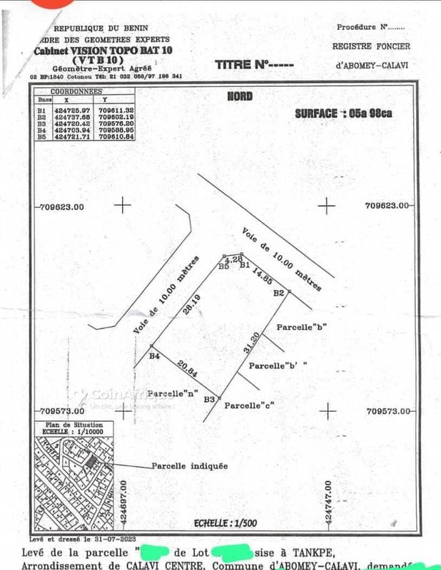 Terrain clôturé de 598 m² avec titre foncier en cours - Opportunité d'investissement