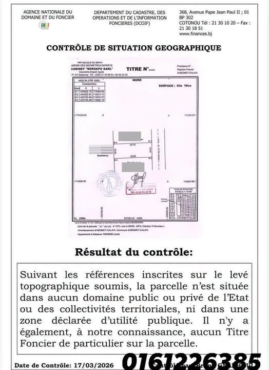 Terrain loti et recasé de 318 m² avec documents légaux et accès goudronné en cours