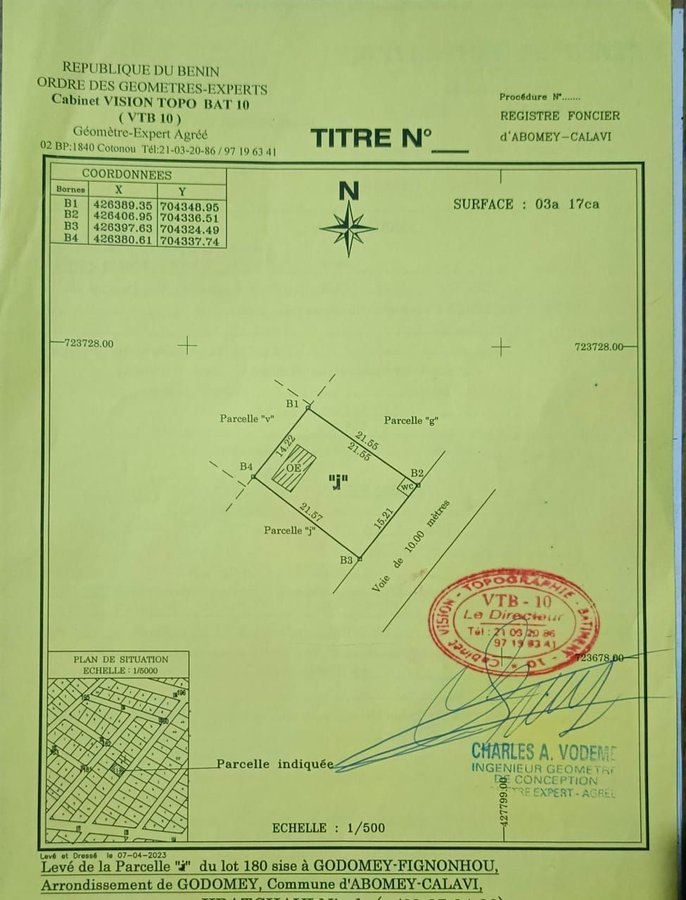 Terrain clôturé avec 2 entrées et documents légaux complets - Une opportunité rare