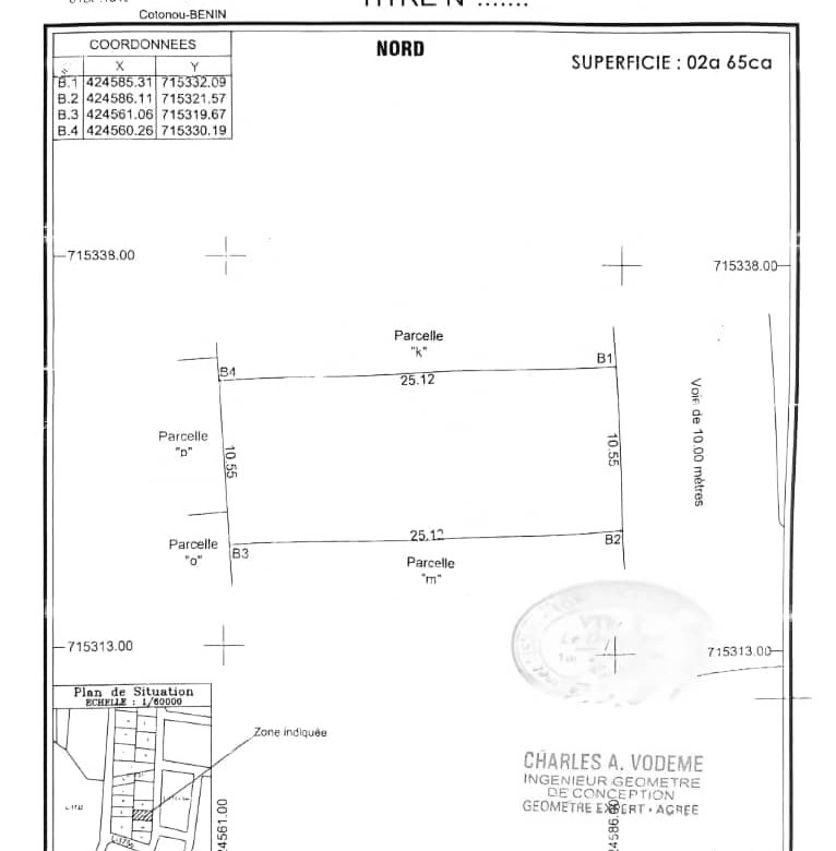 Parcelle lotie de 265 m² avec documents complets dans un quartier prisé
