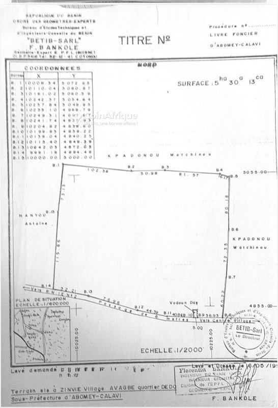 Terrain spacieux de 5 hectares avec titre foncier personnel