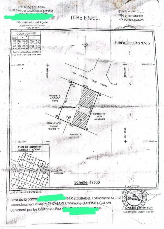 Terrain viabilisé et modernisé de 497 m² avec reçus de recasement disponibles