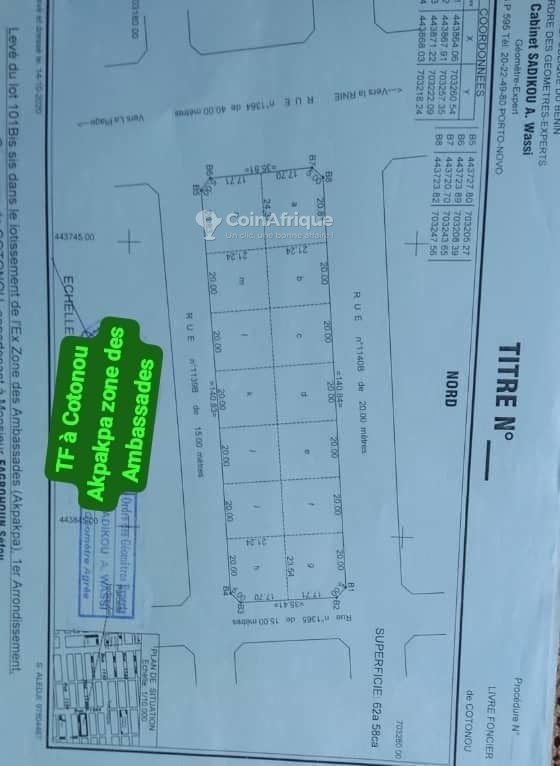 Terrain exceptionnel de 6258 m² avec titre foncier personnel et accès par 4 rues